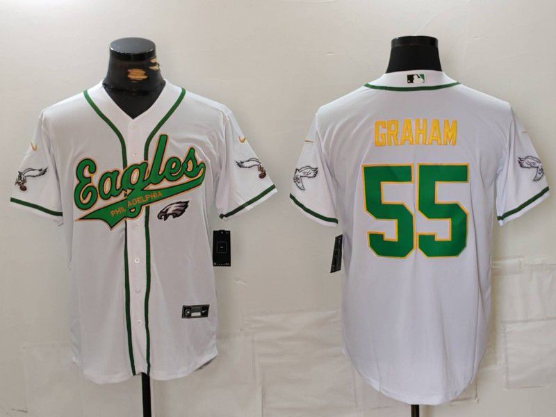 Men Philadelphia Eagles 55 Graham White joint name 2024 Nike Limited NFL Jersey style 2